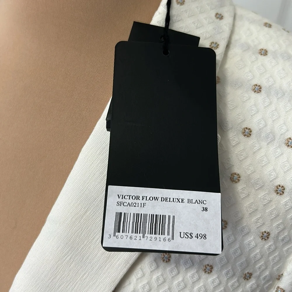 Zadig & Voltaire Deluxe Victor Flow Textured Cream Blazer - Picture 9 of 14